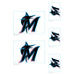 Sheet of 5 -Miami Marlins:   Logo Minis        - Officially Licensed MLB Removable Wall   Adhesive Decal