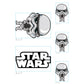 Sheet of 5 -Stormtrooper POP ART Minis        - Officially Licensed Star Wars Removable    Adhesive Decal