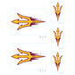 Sheet of 5 -Arizona State U: Arizona State Sun Devils  Logo Minis        - Officially Licensed NCAA Removable    Adhesive Decal