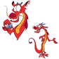 Sheet of 4 -Mulan: Mushu Minis        - Officially Licensed Disney Removable Wall   Adhesive Decal