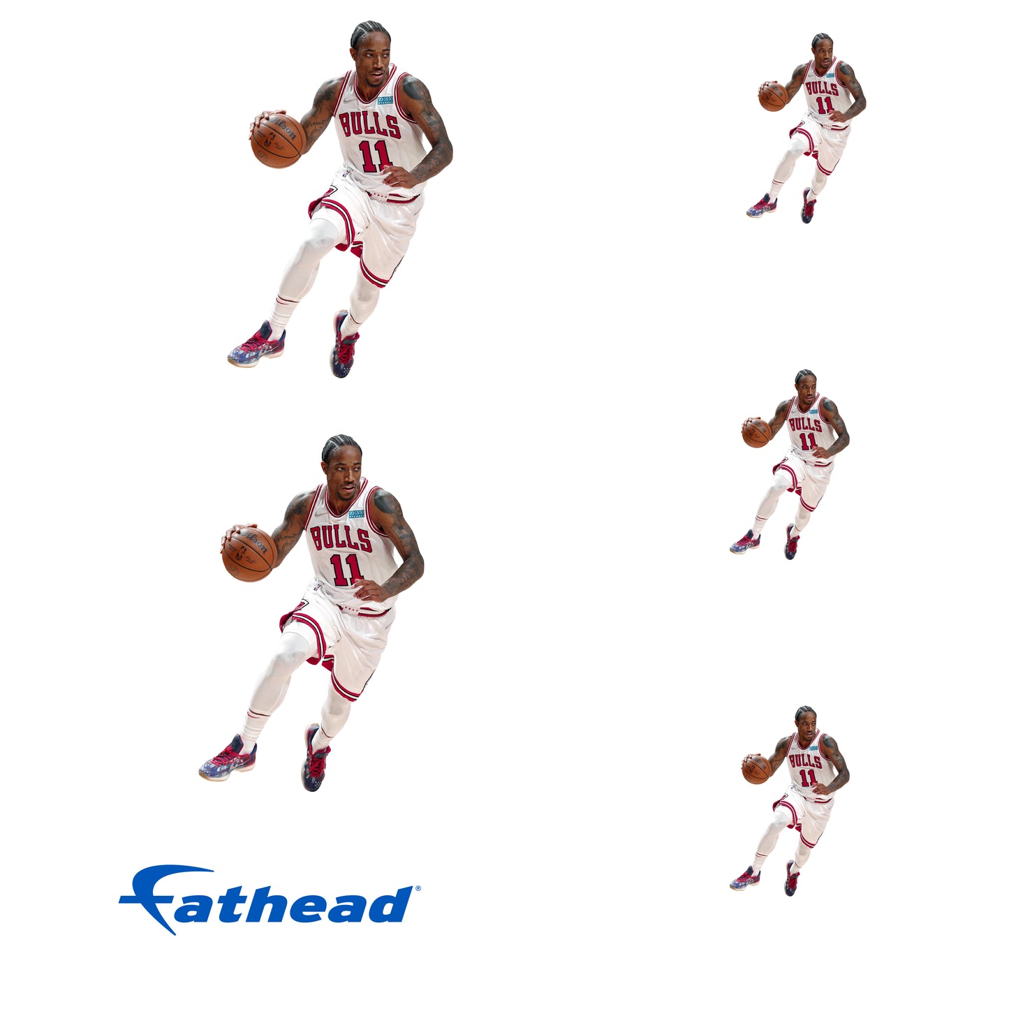 Sheet of 5 -Chicago Bulls: DeMar DeRozan MINIS - Officially Licensed NBA Removable Adhesive Decal
