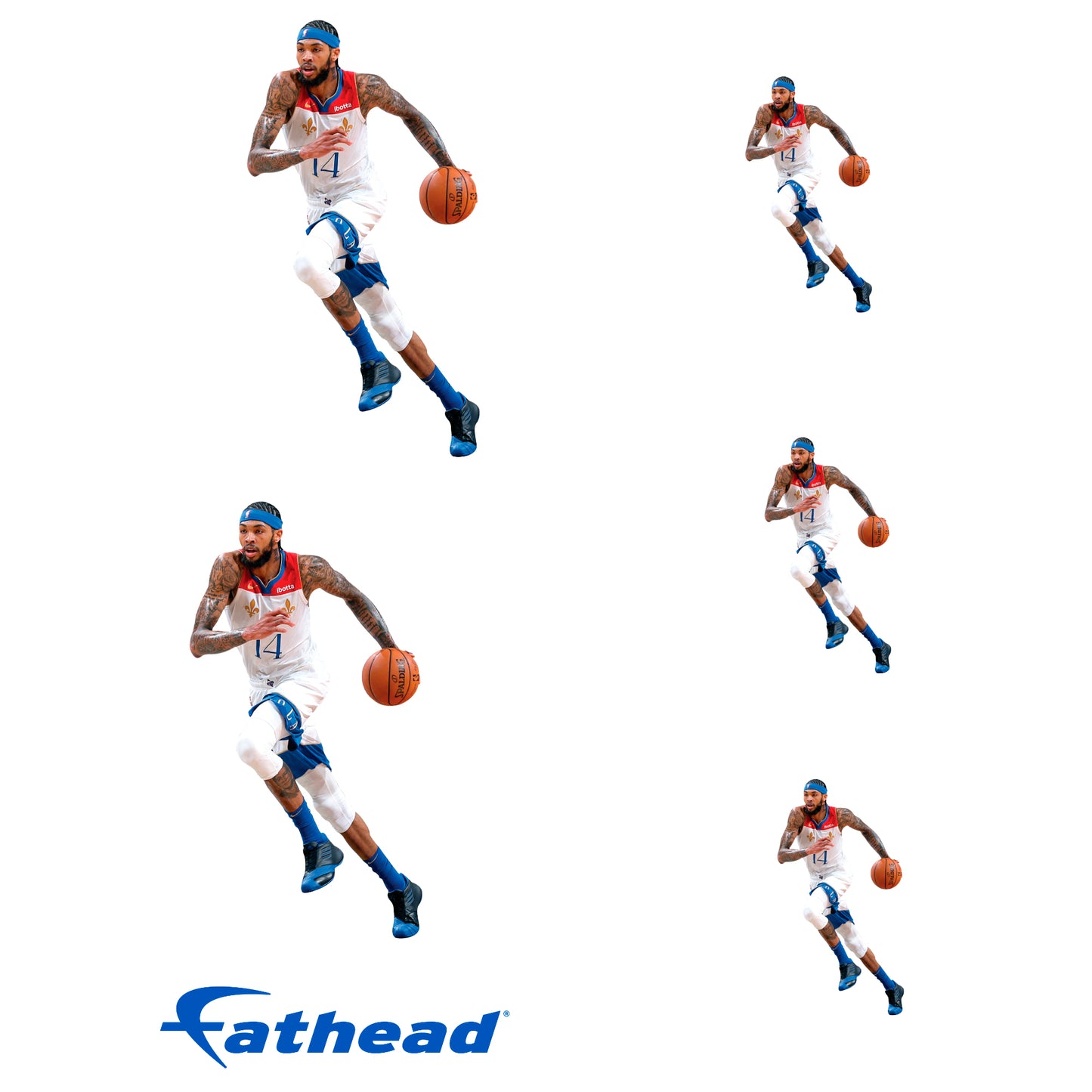 Sheet of 5 -New Orleans Pelicans: Brandon Ingram MINIS - Officially Licensed NBA Removable Adhesive Decal