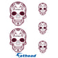 Sheet of 5 -Maryland Eastern Shore Hawks: Skull Minis - Officially Licensed NCAA Removable Adhesive Decal