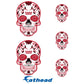Sheet of 5 -Wisconsin Badgers: Skull Minis - Officially Licensed NCAA Removable Adhesive Decal