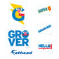 Grover Typography Minis - Officially Licensed Sesame Street Removable Adhesive Decal