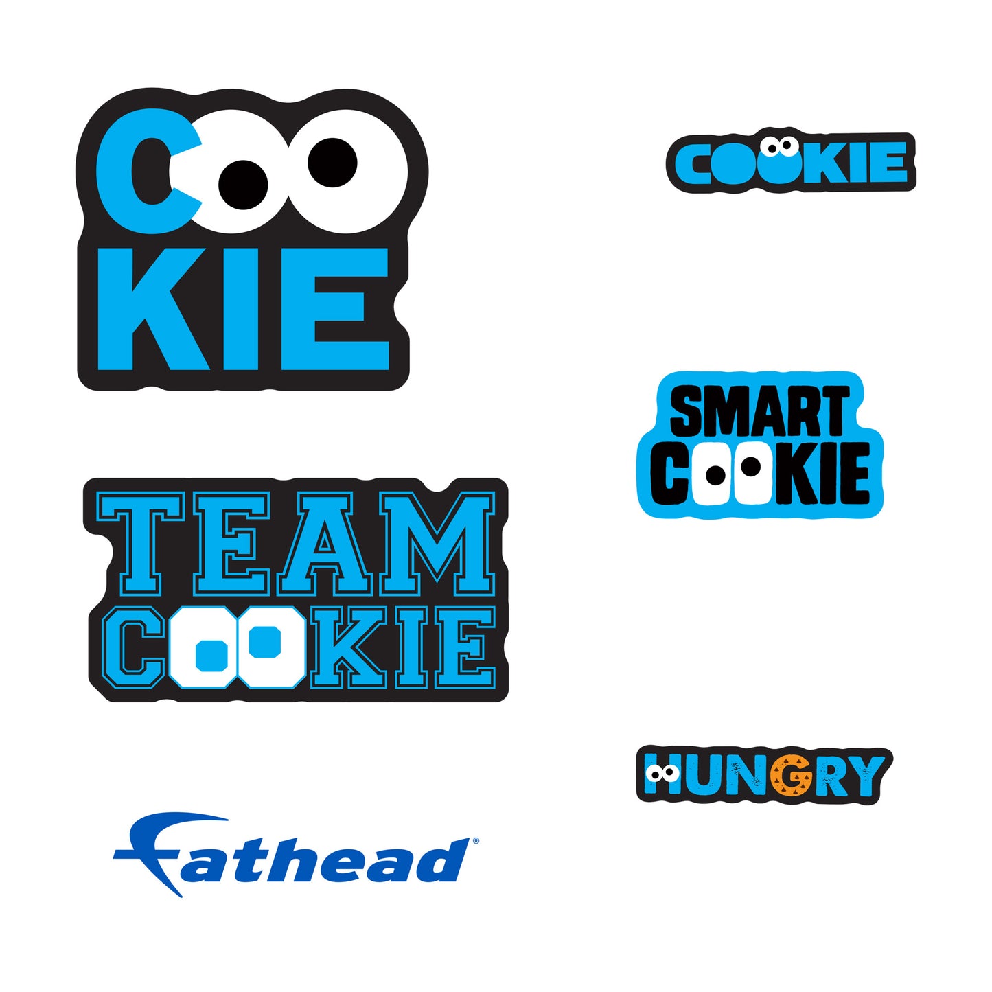 Cookie Monster Team Cookie Typography Minis - Officially Licensed Sesame Street Removable Adhesive Decal