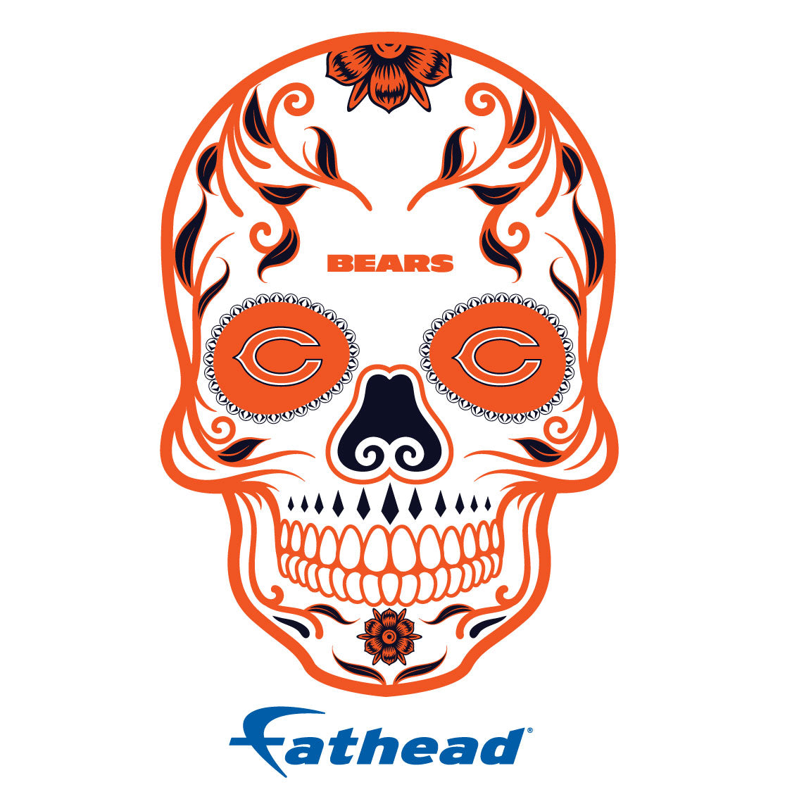 Sheet of 5 -Chicago Bears: Skull Minis - Officially Licensed NFL Removable Adhesive Decal