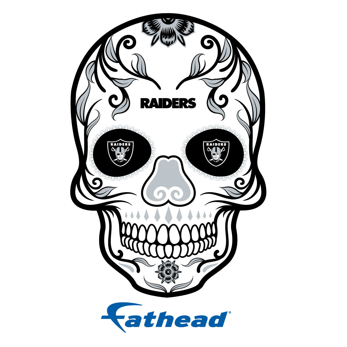 Sheet of 5 -Las Vegas Raiders: Skull Minis - Officially Licensed NFL Removable Adhesive Decal