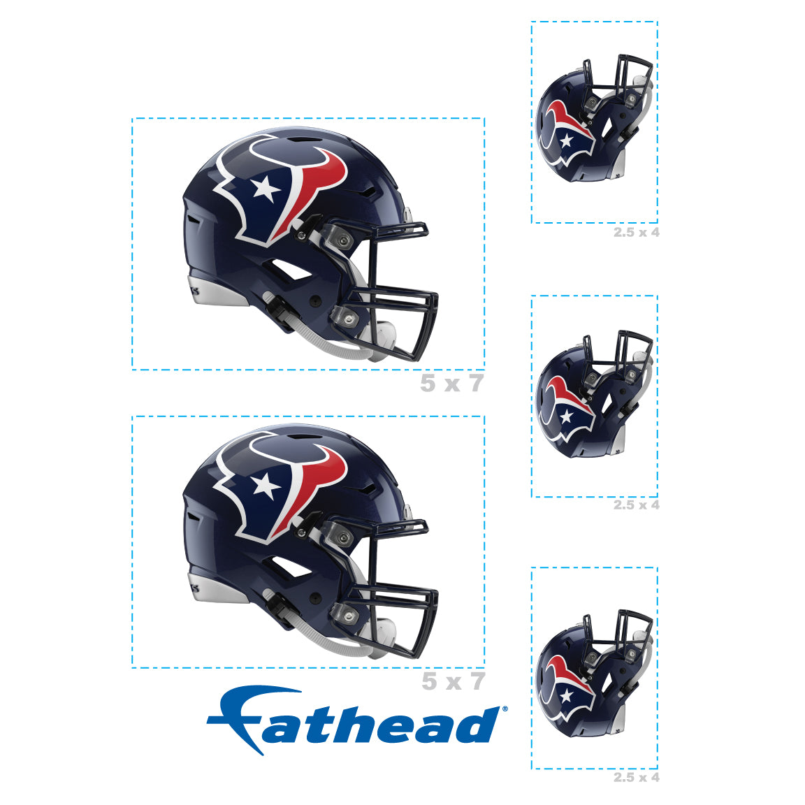 Houston Texans: Helmet Minis - Officially Licensed NFL Removable Adhesive Decal