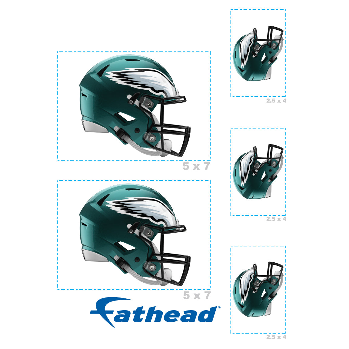 Philadelphia Eagles: Helmet Minis - Officially Licensed NFL Removable Adhesive Decal