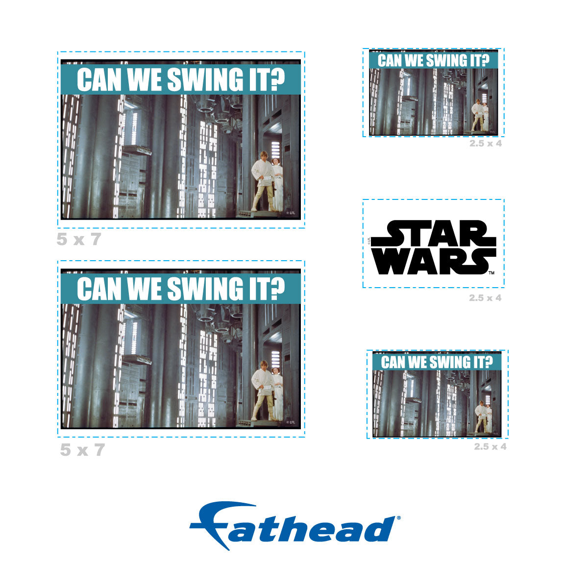 Can We Swing It meme Minis        - Officially Licensed Star Wars Removable     Adhesive Decal