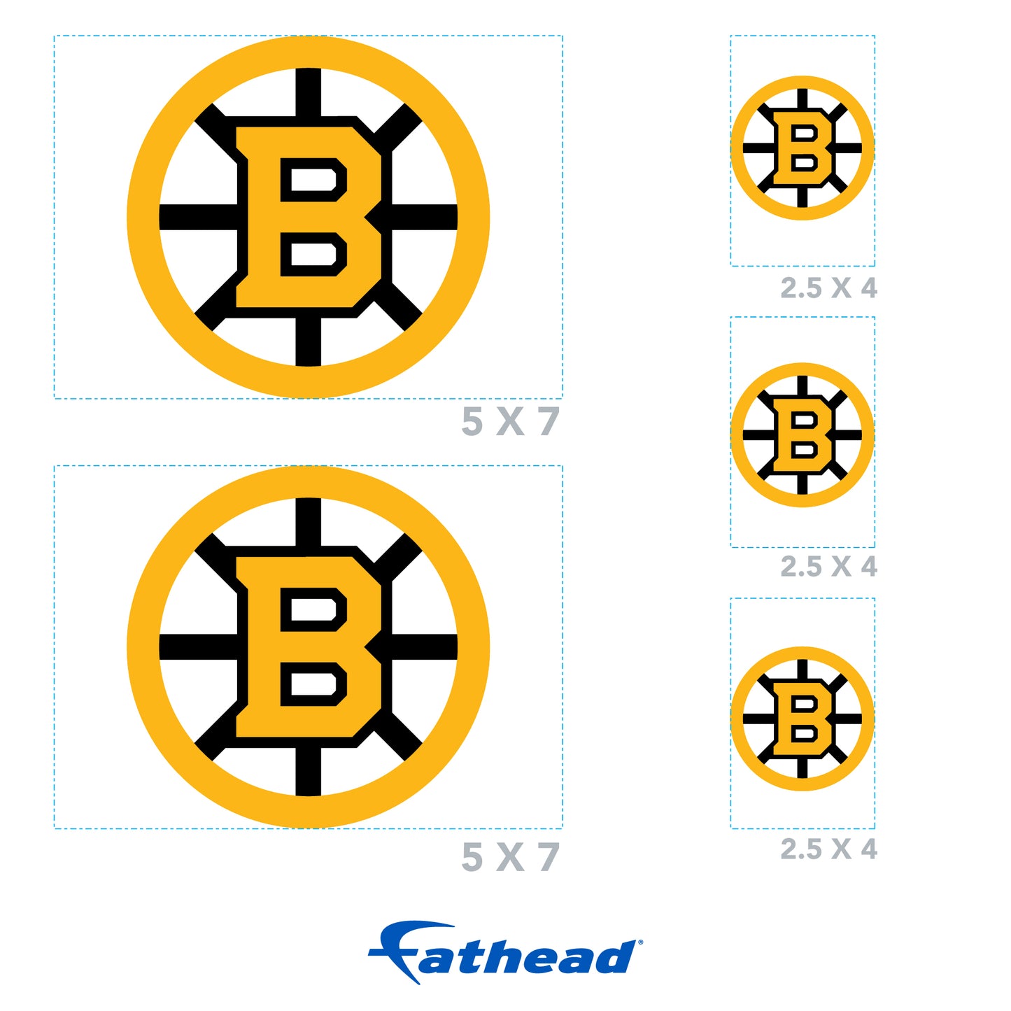 Boston Bruins:  2023 Centennial Logo Minis        - Officially Licensed NHL Removable     Adhesive Decal