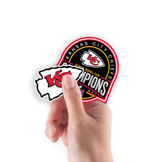 Kansas City Chiefs:  Super Bowl LVIII Champions Logo Minis        - Officially Licensed NFL Removable     Adhesive Decal