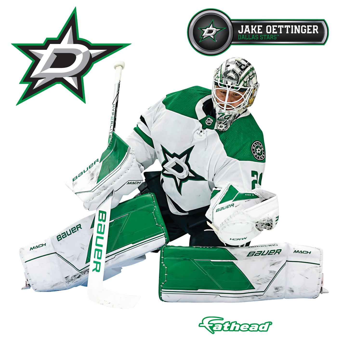 Dallas Stars: Jake Oettinger         - Officially Licensed NHL Removable     Adhesive Decal