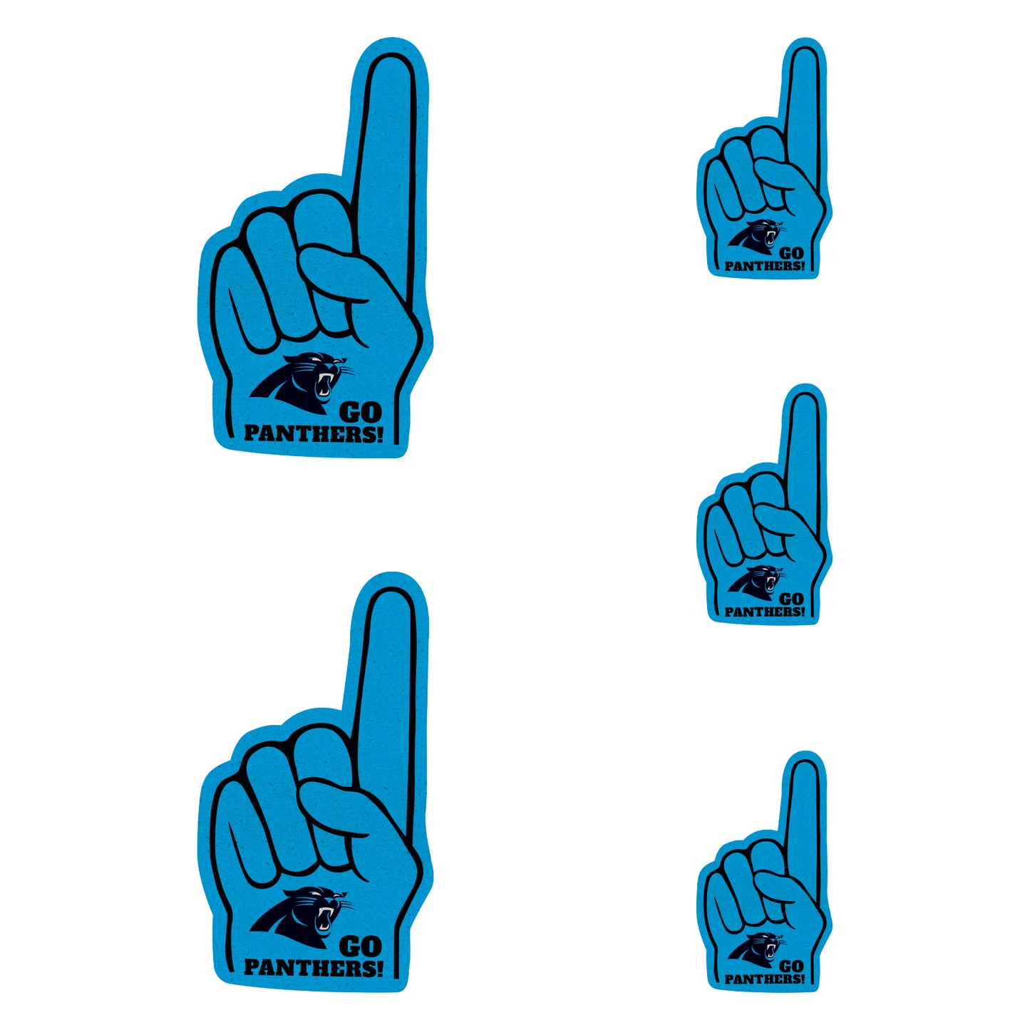 Carolina Panthers: Foam Finger MINIS - Officially Licensed NFL Removable Adhesive Decal