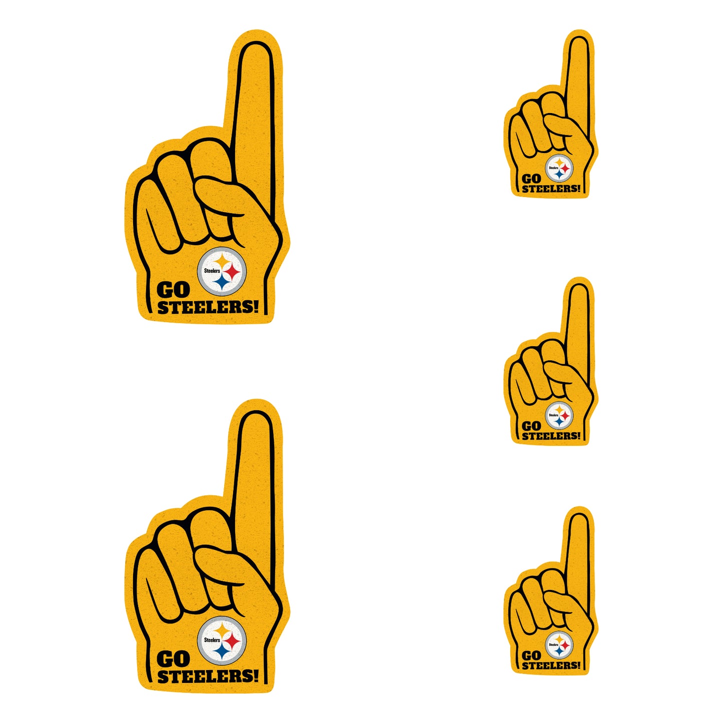 Pittsburgh Steelers: Foam Finger MINIS - Officially Licensed NFL Removable Adhesive Decal