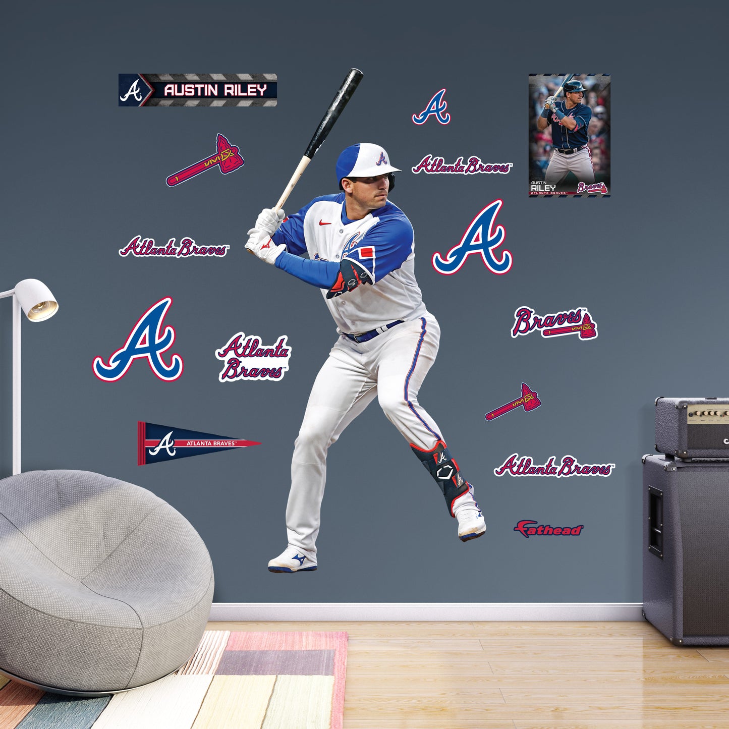 Atlanta Braves: Austin Riley  City Connect        - Officially Licensed MLB Removable     Adhesive Decal