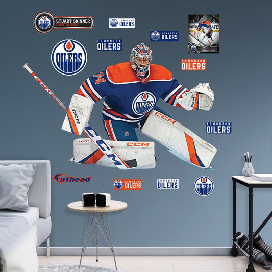 Edmonton Oilers: Stuart Skinner         - Officially Licensed NHL Removable     Adhesive Decal