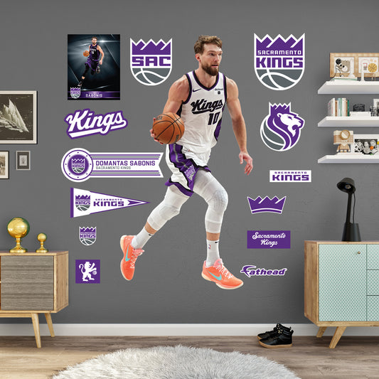 Sacramento Kings: Domantas Sabonis         - Officially Licensed NBA Removable     Adhesive Decal