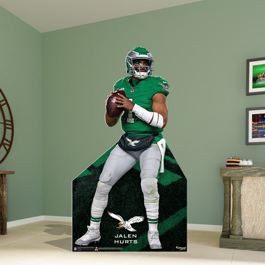 Philadelphia Eagles: Jalen Hurts Throwback  Life-Size   Foam Core Cutout  - Officially Licensed NFL    Stand Out