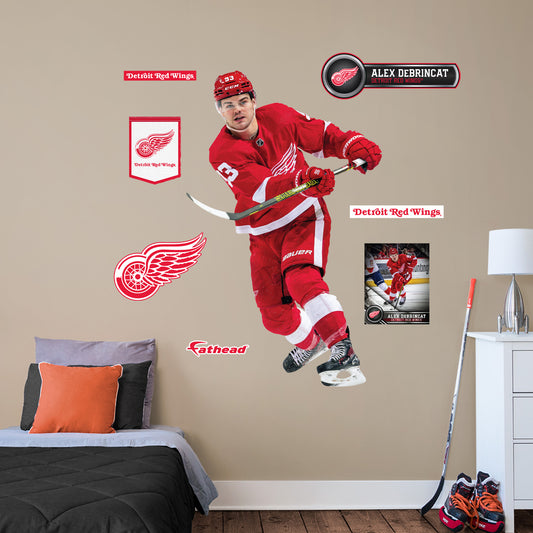 Detroit Red Wings: Alex DeBrincat Slapshot        - Officially Licensed NHL Removable     Adhesive Decal
