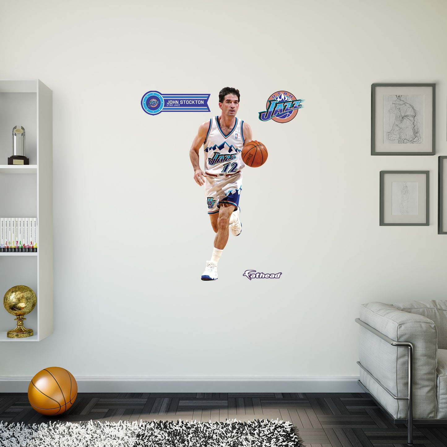 Utah Jazz: John Stockton Legend        - Officially Licensed NBA Removable     Adhesive Decal