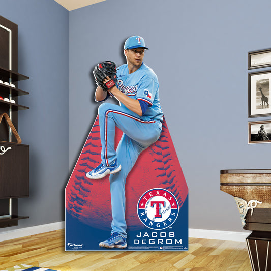 Texas Rangers: Jacob deGrom   Life-Size   Foam Core Cutout  - Officially Licensed MLB    Stand Out