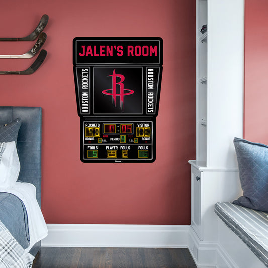 Houston Rockets:   Scoreboard Personalized Name        - Officially Licensed NBA Removable     Adhesive Decal
