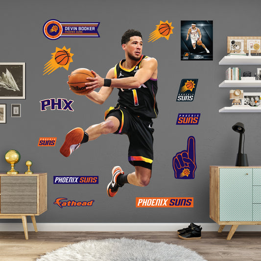 Phoenix Suns: Devin Booker Statement Jersey        - Officially Licensed NBA Removable     Adhesive Decal
