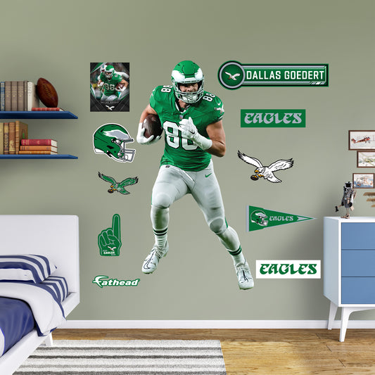 Philadelphia Eagles: Dallas Goedert Throwback        - Officially Licensed NFL Removable     Adhesive Decal