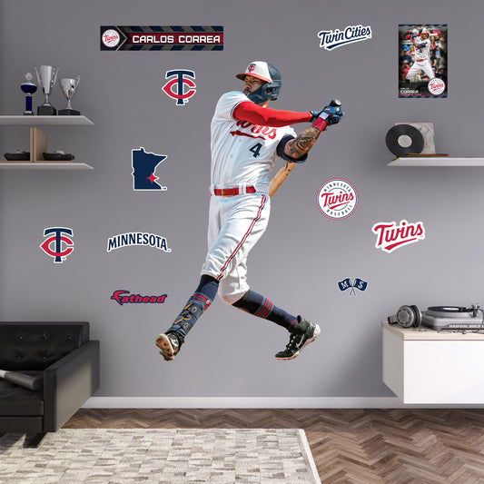 Minnesota Twins: Carlos Correa - Officially Licensed MLB Removable Adhesive Decal