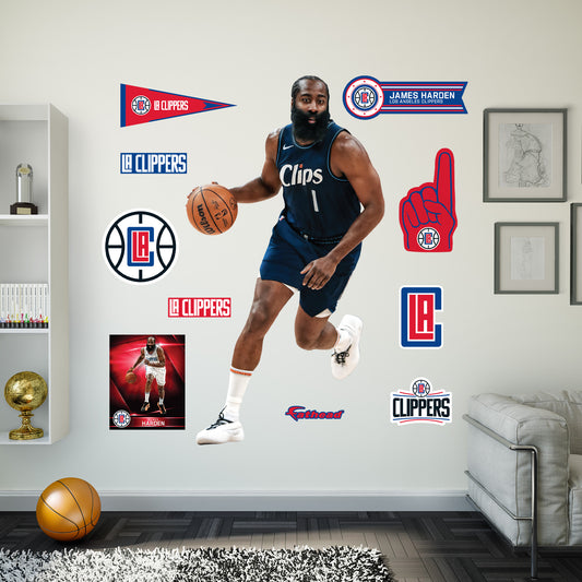 Los Angeles Clippers: James Harden City Jersey        - Officially Licensed NBA Removable     Adhesive Decal