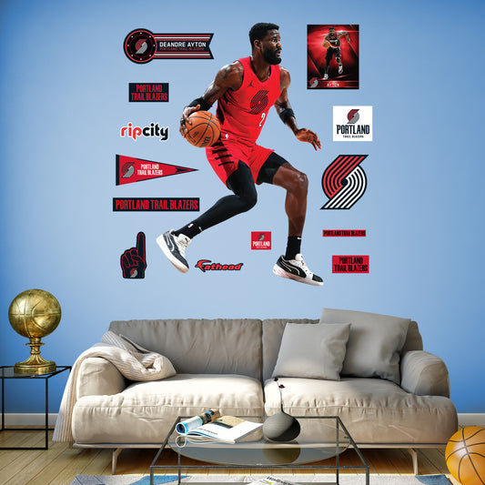 Portland Trail Blazers: Deandre Ayton         - Officially Licensed NBA Removable     Adhesive Decal