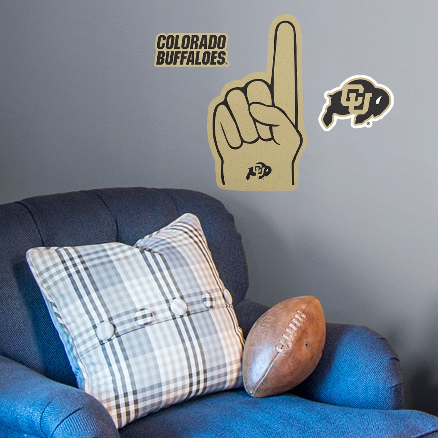 Colorado Buffaloes:    Foam Finger        - Officially Licensed NCAA Removable     Adhesive Decal