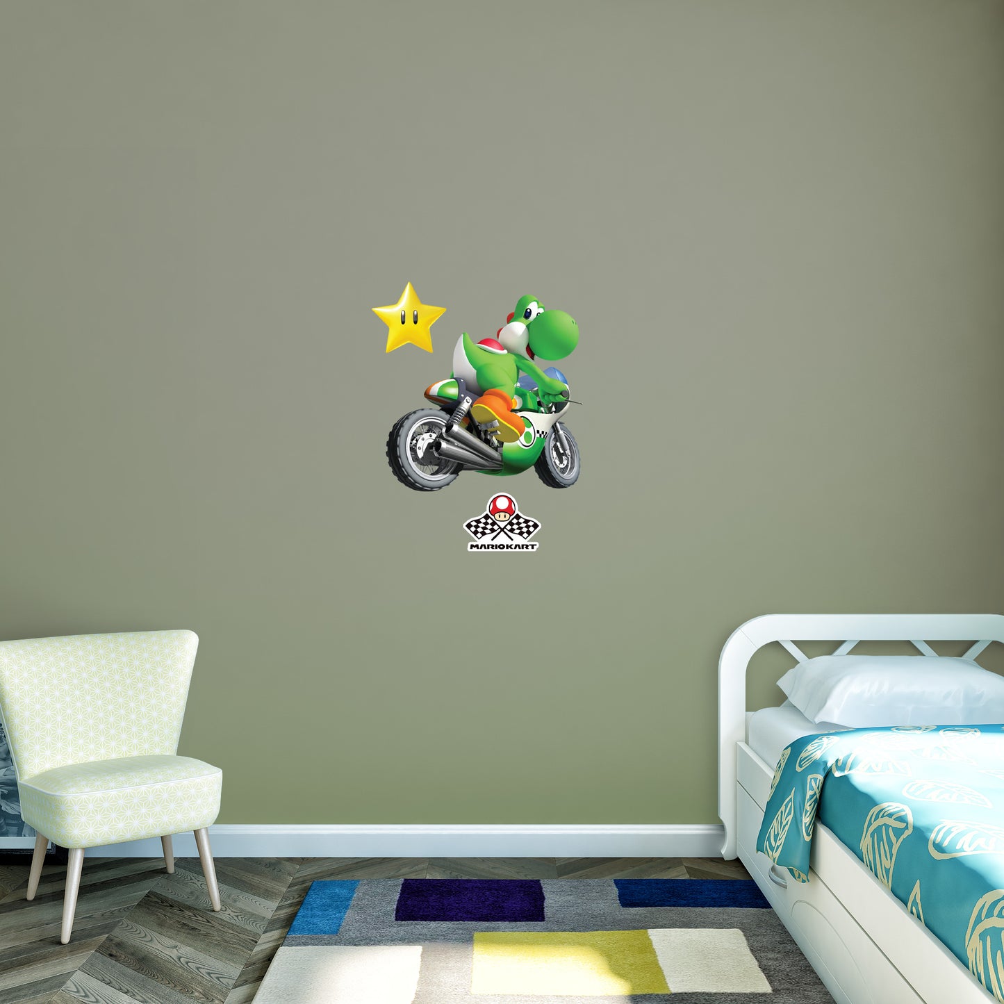 Mario Kart: Yoshi RealBig        - Officially Licensed Nintendo Removable     Adhesive Decal