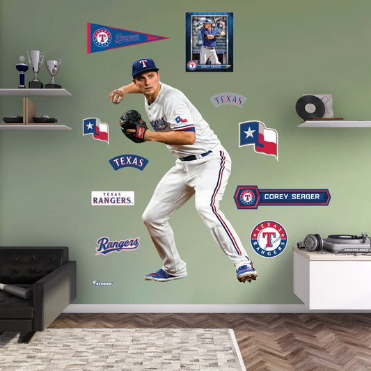 Texas Rangers: Corey Seager  Fielding        - Officially Licensed MLB Removable     Adhesive Decal