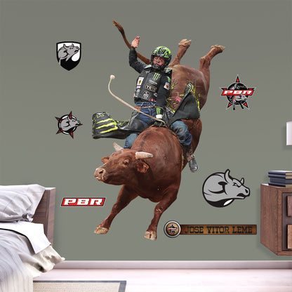 PBR: Jose Vitor Leme Riding Woopaa RealBig        - Officially Licensed Pro Bull Riding Removable     Adhesive Decal