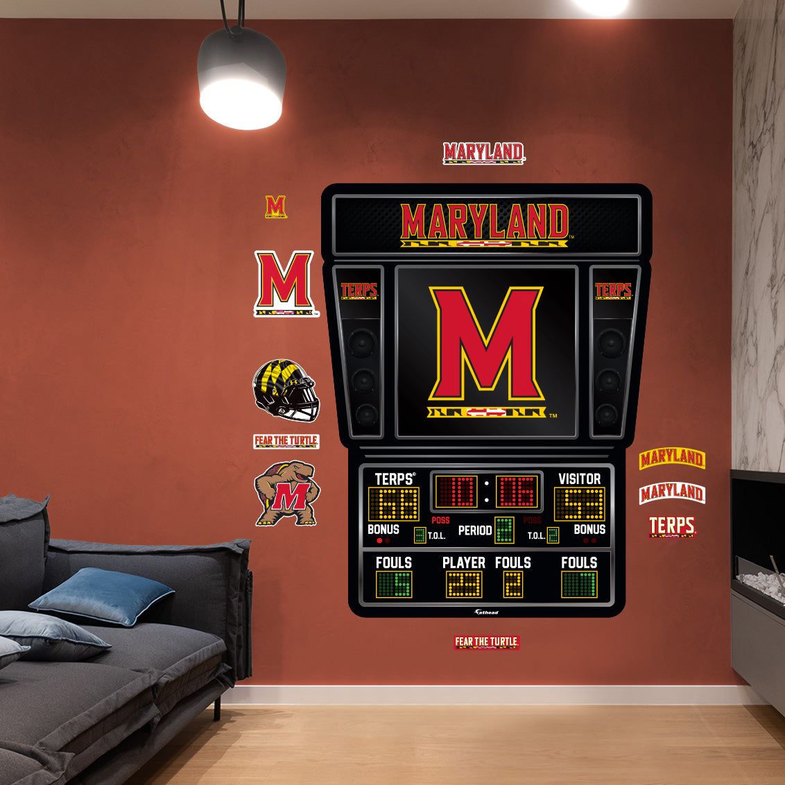 Maryland Terrapins:   Basketball Scoreboard        - Officially Licensed NCAA Removable     Adhesive Decal