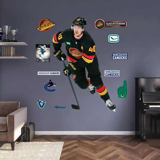 Vancouver Canucks: Elias Pettersson Third Jersey        - Officially Licensed NHL Removable     Adhesive Decal