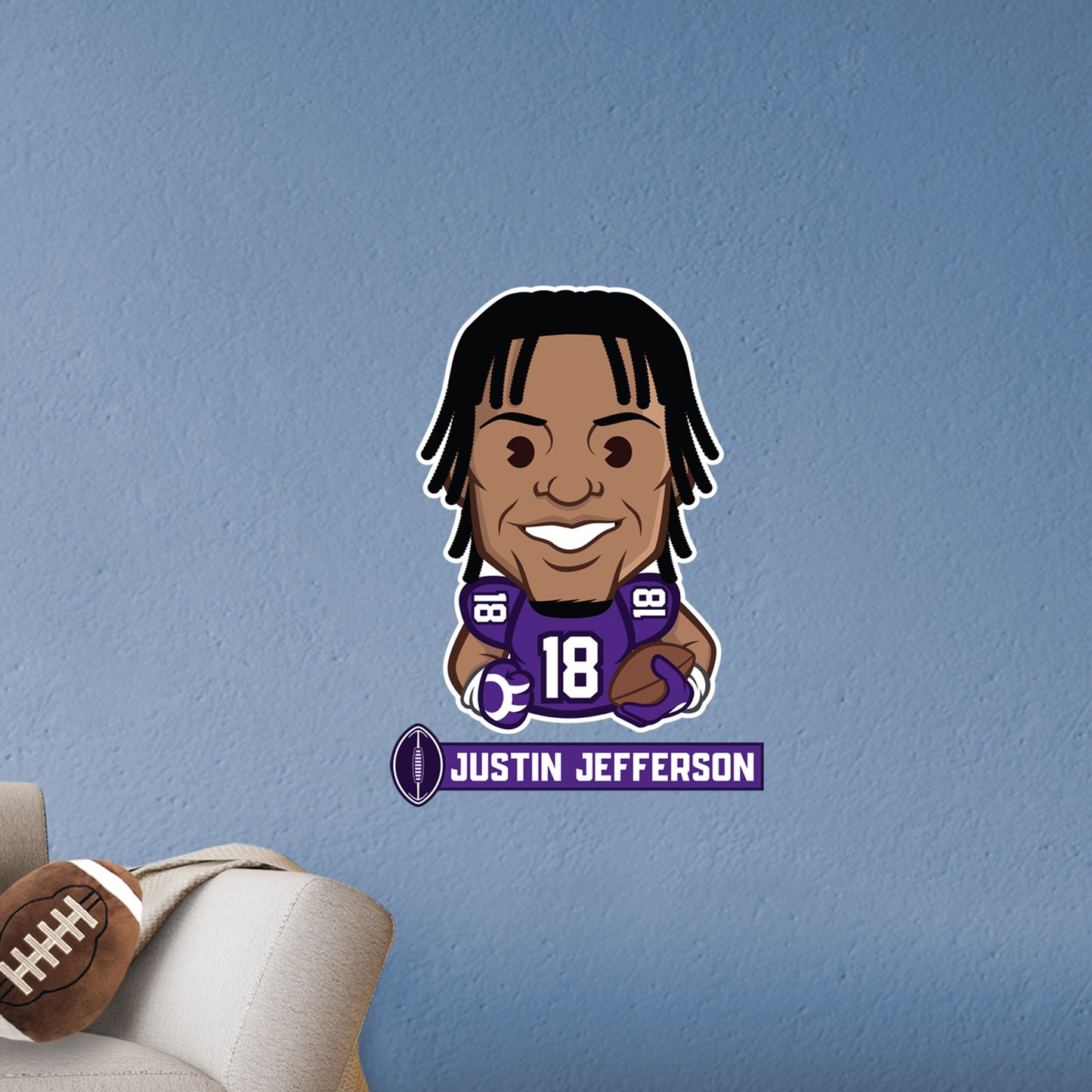Minnesota Vikings: Justin Jefferson  Emoji        - Officially Licensed NFLPA Removable     Adhesive Decal