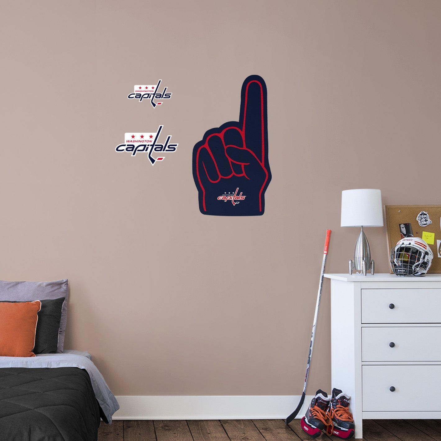 Washington Capitals:    Foam Finger        - Officially Licensed NHL Removable     Adhesive Decal