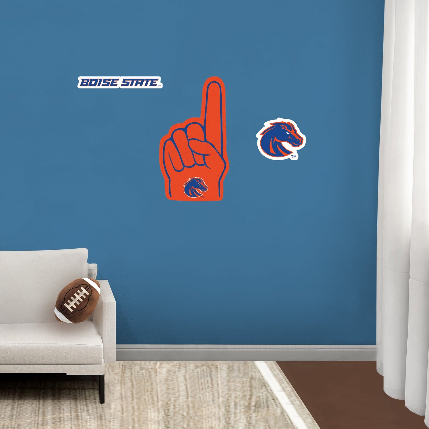 Boise State Broncos:    Foam Finger        - Officially Licensed NCAA Removable     Adhesive Decal