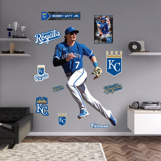 Kansas City Royals: Bobby Witt Jr.  Fielding        - Officially Licensed MLB Removable     Adhesive Decal