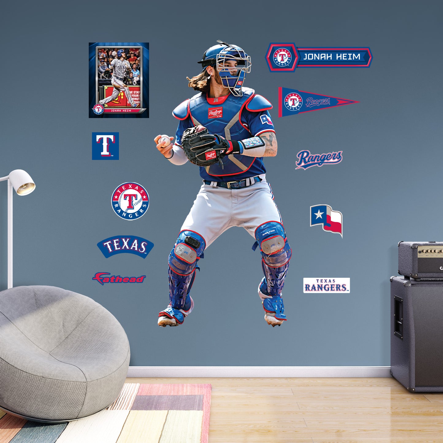 Texas Rangers: Jonah Heim         - Officially Licensed MLB Removable     Adhesive Decal