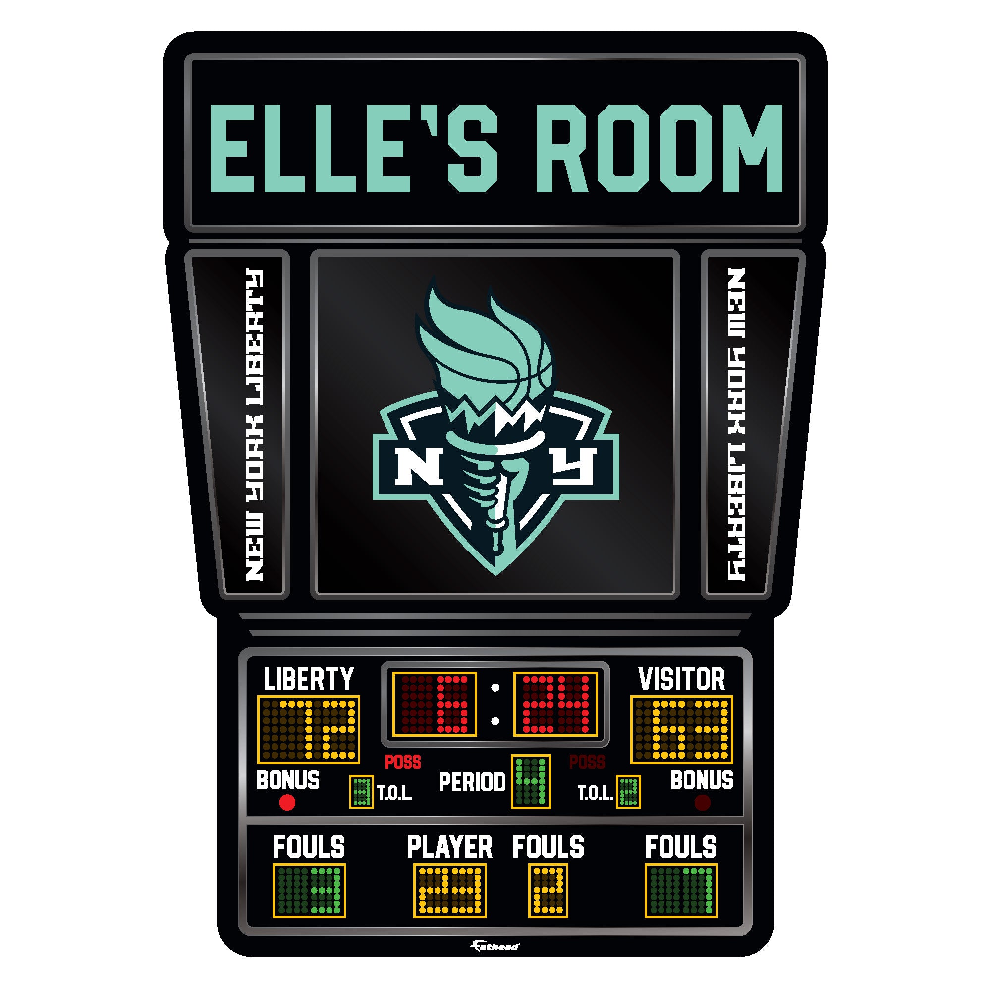 New York Liberty Scoreboard Personalized Name Officially Licensed W