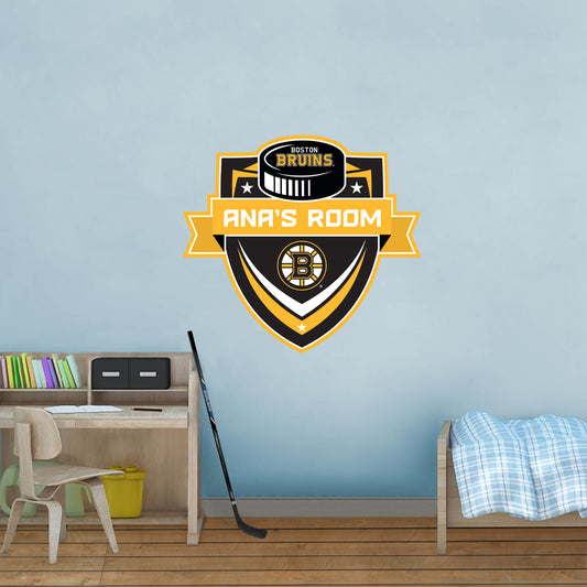 Boston Bruins:   Badge Personalized Name        - Officially Licensed NHL Removable     Adhesive Decal