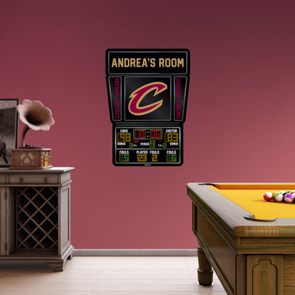 Cleveland Cavaliers:   Scoreboard Personalized Name        - Officially Licensed NBA Removable     Adhesive Decal