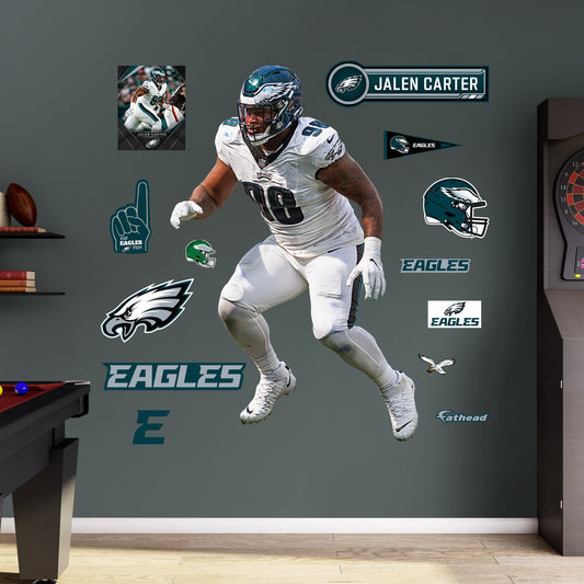 Philadelphia Eagles: Jalen Carter         - Officially Licensed NFL Removable     Adhesive Decal