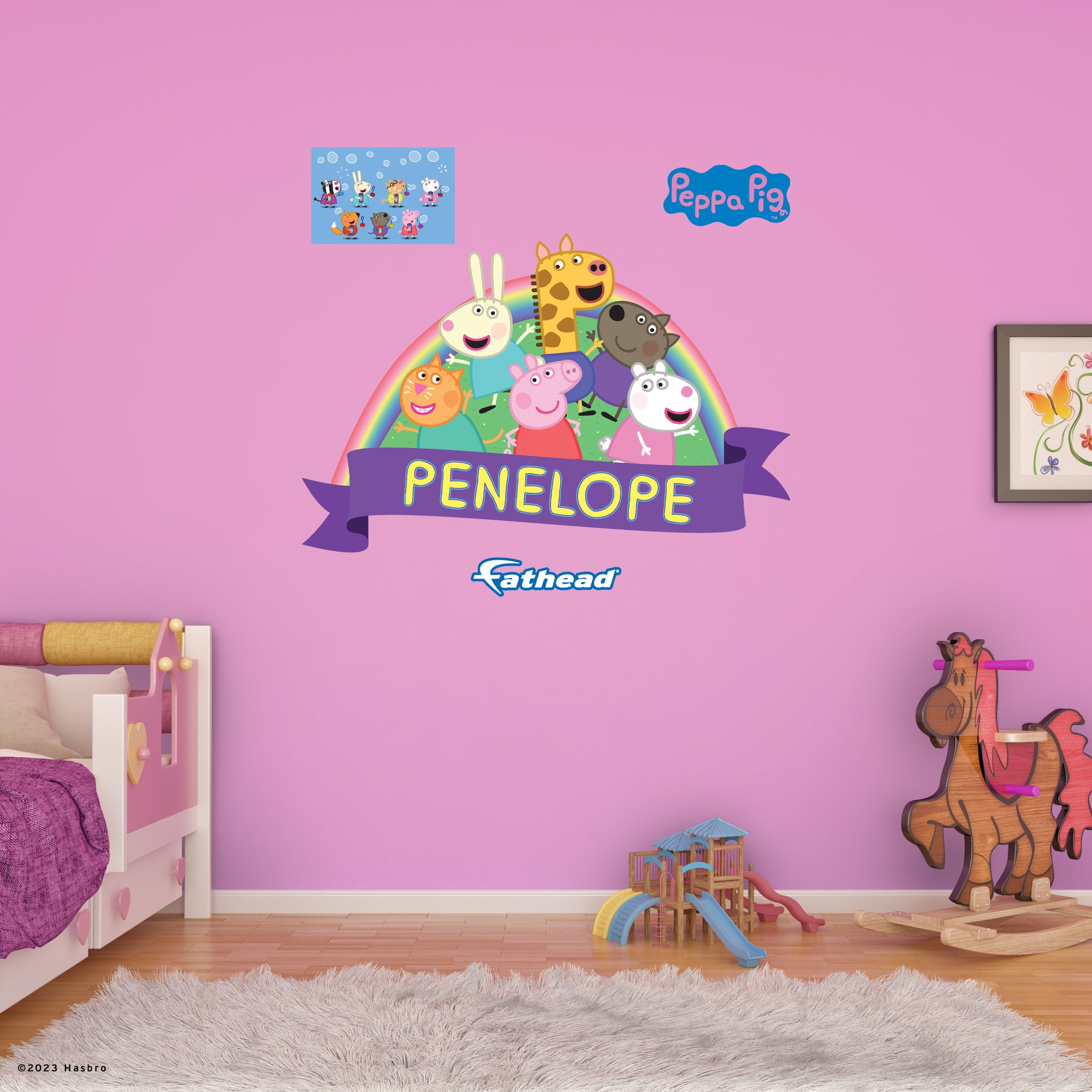 Official George Pig with dinosaur wall stickers, Official Peppa Pig decor