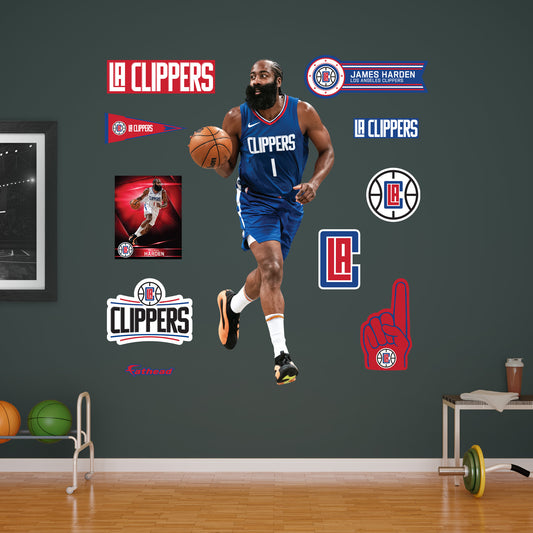 Los Angeles Clippers: James Harden         - Officially Licensed NBA Removable     Adhesive Decal